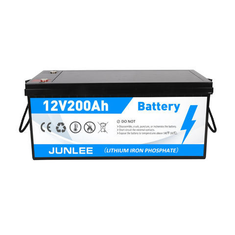 12V 200Ah más batería de litio LiFePO4, 200A BMS incorporado y corte de  baja temperatura