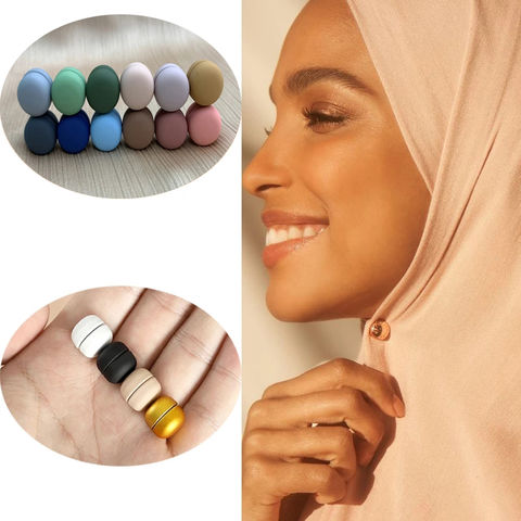 Hijab Magnetische pins, ronde broche, magnetische clip, knopen, broches, geen gatpennen voor moslimsjaal, hijab cardigan, 8 paar Hijab Magnetische pins, ronde broche, magnetische clip, knopen, broches, geen gatpennen voor moslimsjaal, hijab cardigan, 8 paar