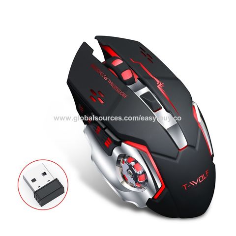 Souris Gamer Sans Fil 2.4Ghz Souris Optique USB 7 Boutons pour Jeux avec 5  DPI Réglables(800 1200 1600 2000 2400) (Noir)