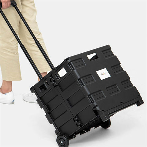 Extra Large Folding Luggage Rolling Trolley Utility Carts 35Kg Capacity Black 