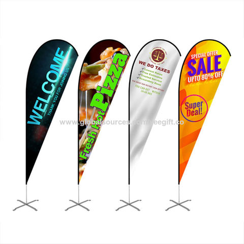 Double Sided Advertisement Quality Beach Feather Flag 