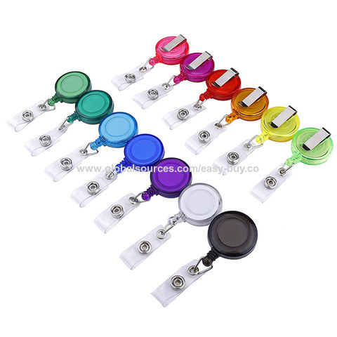 Badge Reel Custom Decorative Retractable Id Card Work Badge Holder Colorful  Plastic Badge Reel - Expore China Wholesale Badge Reel and Easy Pull Button