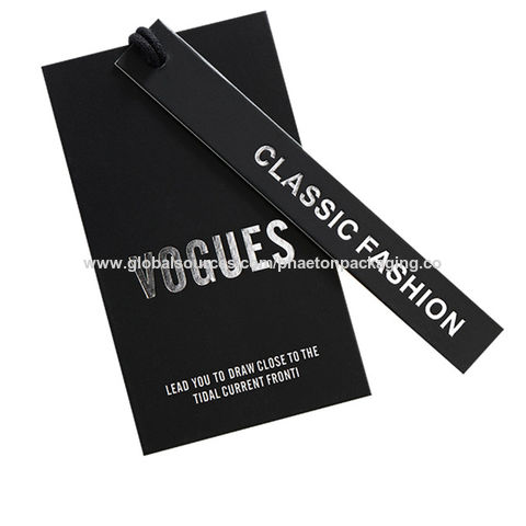 Buy Wholesale China Custom Luxury Clothing Hang Tag Black And