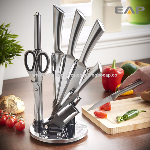 6PCS Kitchen Knife Set Stainless Steel Forged Meat Cleaver Ceramic