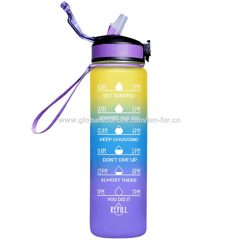 10 X 800ml Sports Water Bottle Motivational Measurements BPA Reusable Eco for sale online 