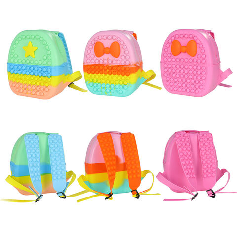 Mochila Pop It Impermeable Among Us Push Bubble Fidget Toy Silicona Unisex Niños - Mochila Escolar Anti-estrés para Niños y Niñas