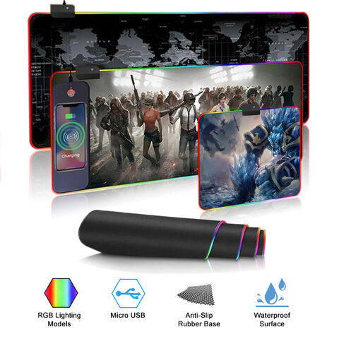 Tapis de souris gaming RGB avec logo personnalisé, Tapis de souris LED avec chargeur sans fil for sale at factory direct price