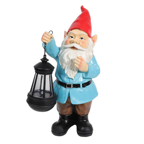 Buy Wholesale China Custom Resin Garden Blue Gnome Figures Solar Light ...