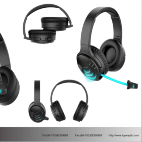 Bluetooth Über Ohr Blinkende Gaming Kopfhörer 21 BV02 Einstellbar Faltbarer Kopfhörer