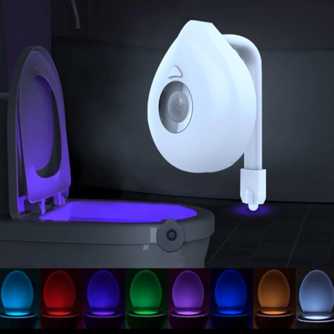 8 Farben Smart Toilettensitz Nachtlicht Wasserdichte Hintergrundbeleuchtung für WC-Schüssel LED Lampe WC-Licht for sale at factory direct price