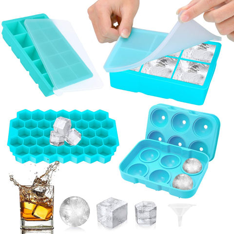 Ice Tray Mould With Lid, Geometric Shape Ice Cube Mold, Ice for Party, Ice  Maker for Bars, Ice Cube for Whiskey, PP Material, Home Ice Box 