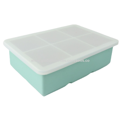 Buy Wholesale China Cyan Silicone Ice Cube Mold Flexible 6 Ice Trays ...