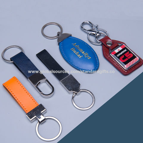 Buy Wholesale China Custom Logo Metal Car Key Tag Leather Chain Round Key  Ring Keyring Pu Leather Keychains & Keychains at USD 0.1