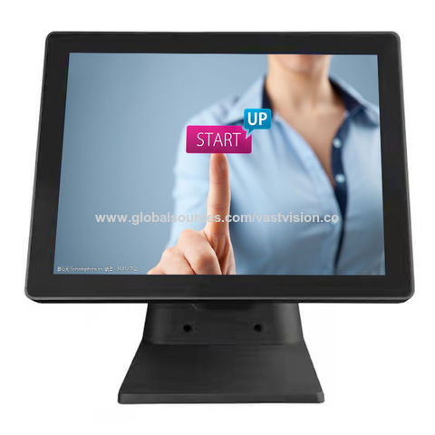 Retail Cash Management Order Taking/Tracking Supermarket 15 Inch Touchscreen Monitor Grocery Pharmacy LCD Display Cash Register with Stand Retail for Business Restaurant Club