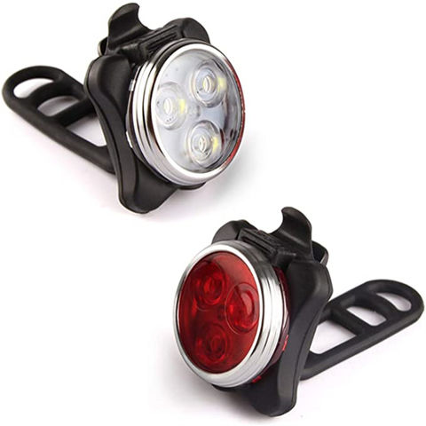 Super Bright USB Led Bike Bicycle Light Rechargeable Headlight & Taillight Set 