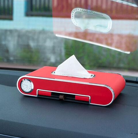 Car Clock Tissue Box Multi-function Vehicle Instrument Table Paper