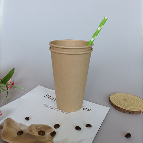 Copo de Papel Biodegradável de Alta Qualidade 350ml, Copos Compostáveis Feitos de Fibra de Bambu para B2B