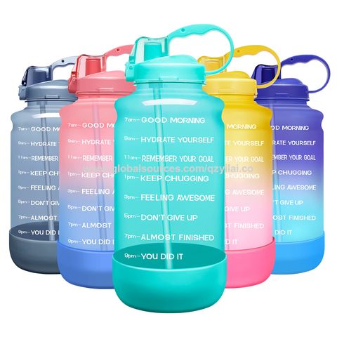  Botellas de agua de 1 litro, botella de agua grande con  pajilla, botella de agua de viaje con marcador de tiempo, botella de agua  deportiva motivacional, botellas de agua transparentes, regalos 