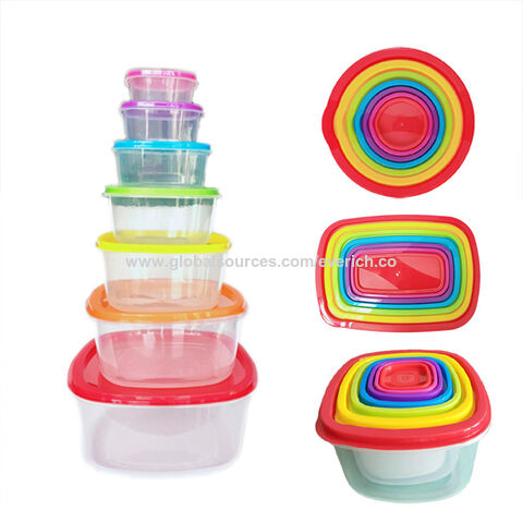 Homelife Piece Rainbow Lid Nesting Food Containers