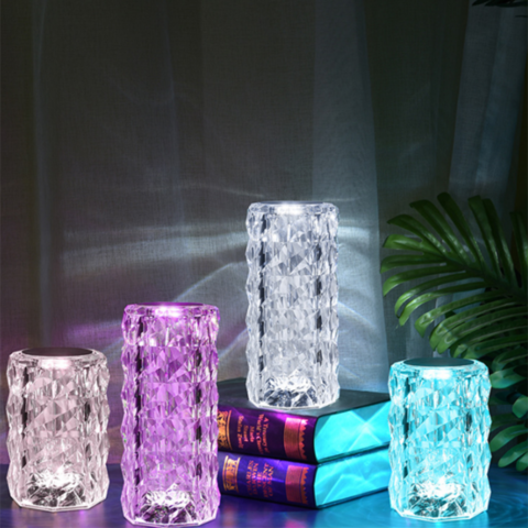 Buy Wholesale China 2022 New Hot-sale Crystal Table Lamp Rose Lamp Diamond  Bedroom Bedside Lamp Rechargeable Night Light & Crystal Table Lamp at USD  2.13