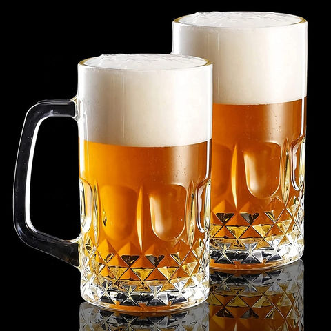 650ml 22oz Glassware Large Stock Custom Beer Mugs with Handle, Beer Mug ...