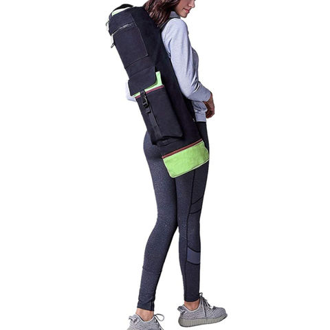 Yoga Mat Storage Mesh Bag Drawstring Bags PVC Adjustable Strap Carrier Mesh Bag 