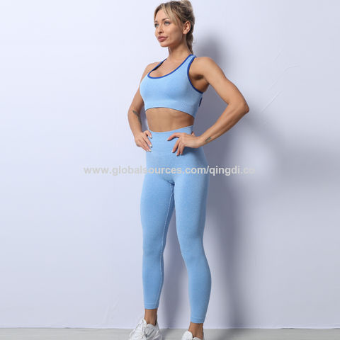Hot Women 2 Piece Workout Outfits Sports Bra Seamless