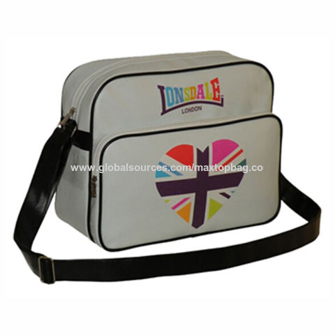 Buy Wholesale China New Men's Lonsdale White Pvc Leather Messenger Bag,  Flight Weekender Bag & Messenger Bag at USD 3.5