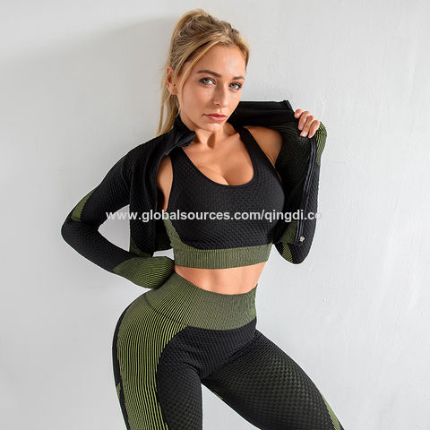 Buy Wholesale China  Hot Workout Sets For Women 2 Piece Seamless Long  Sleeve Crop Tops High Waist Leggings & Women Gym Yoga Activewear Set at USD  11.9