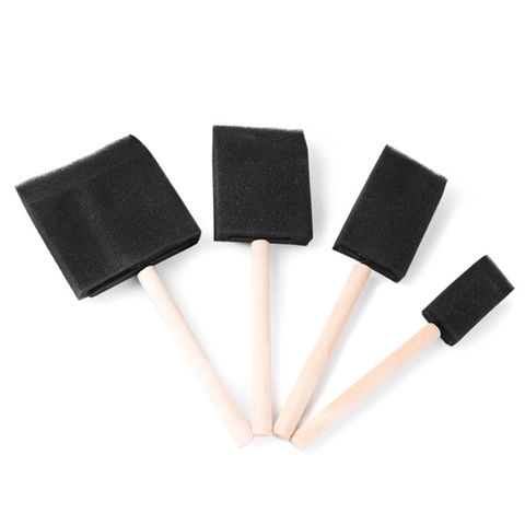 US Art Supply 2 inch Foam Sponge Wood Handle Paint Brush Set (Value Pack of 20)