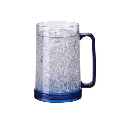 Caneca de Cerveja de Plástico com Logotipo Personalizado, Reutilizável, Dupla Camada, Livre de BPA, Copo de Cerveja Térmico com Alça for sale at factory direct price