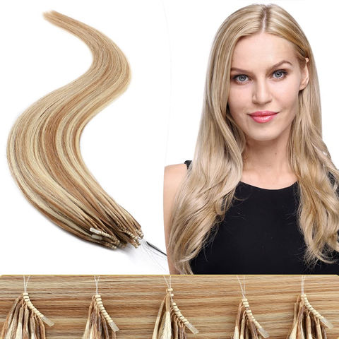 CLEARANCE Nano Ring 100% Human Remy Hair Extensions NANO Loop Beads I Tip  Blonde
