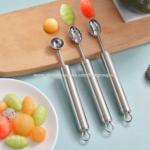 Stainless Steel Kitchen Gadgets Fruit Melon Baller with Plastic Handle -  China Fruit Dishs and Ice Cream Scooper price