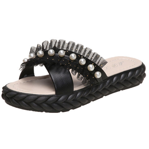 raffia flat sandals