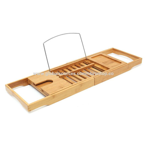 Bathtub Shelf Extendable Bathroom Bathtub Tray Shower Caddy Bamboo Bath Tub  Rack Towel Book Holder Storage