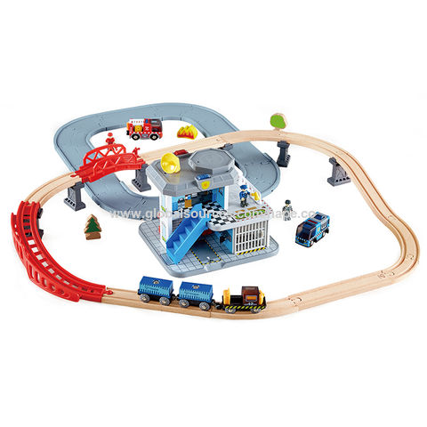Wooden Train Track Railway Building Toy Compatible Kits Toy Gift Turntable 