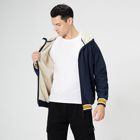 Cárdigan Sudadera Hombre Casual Deportivo Forro Polar Grueso con Capucha Ropa de Calle Abrigo Talla Grande Chaqueta de Hombre for sale at factory direct price