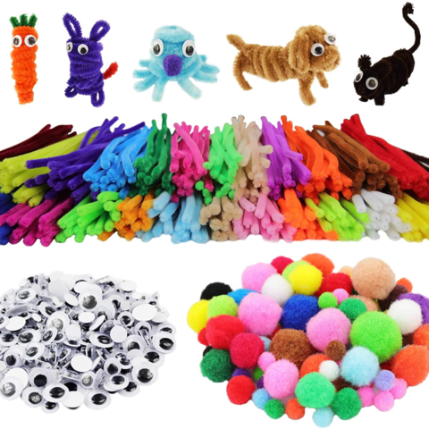 FORMIZON Manualidades Niños, 1600+pcs Materiales para Manualidades,  Limpiadores de Pipa, Pompoms, DIY, Creativo Juego de Manualidades Para  Niños de 4