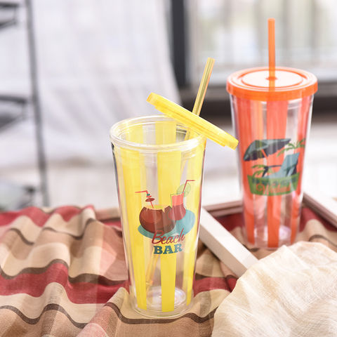 Wholesale Reusable Plastic Acrylic Tea Cup Double Wall Insulated Wide Boba  Tumbler with Lid and Straw for Bubble Tea - China Plastic Bottle and  Plastic Water Bottle price