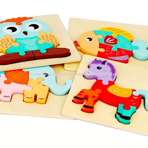 Compre Puzzles De Madera Childgoo Para Niños Pequeños De 2 A 4 Años De  Edad, Juegos Montessori Y Juguetes Educativos Para Niños y Argollas De  Madera de China por 2.5 USD
