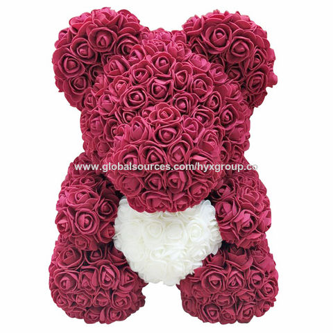 Globle Creations Teddy and 3 Rose Flowers in Beautiful Heart Shape Box with  Soft Toy - Best Gift to Express Love On Valentine's Day, Rose Day Or Decor