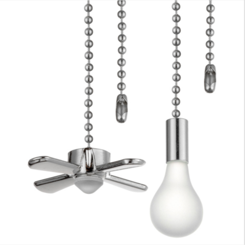 Chaînette de Ventilateur de Plafond avec Connecteur, Lot de 2 Chaînes à Boules de 3mm de Diamètre pour Ventilateur for sale at factory direct price