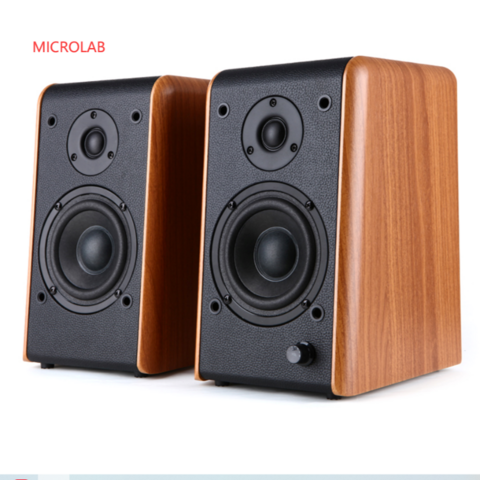 مكبرات صوت بلوتوث خشب الجوز لتثبيتها على الرف مع صوت Hi-Fi لعشاق الموسيقى