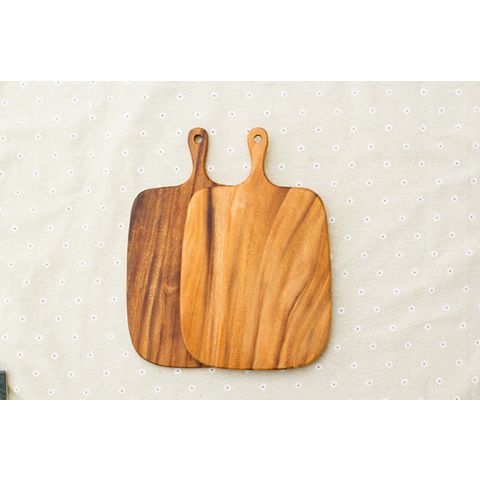 Planche à Découper Carrée Pratique avec Poignée - Planches à Découper en Bois pour Cuisine Professionnelle