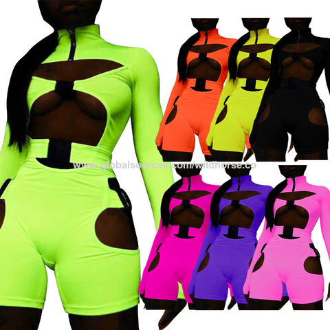 Women Long Sleeve Shorts Jumpsuit Solid Color Casual Button T-shirt Bodysuit  Playsuit Clubwear 