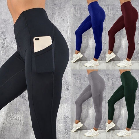 Wholesale Factory Spandex High Waist Hip Lift Yoga Pants Tummy Control  Pocket High Sports Slim Push up Cropped Pants Women with Pockets Leggings -  China Leggings and Sports Wear price