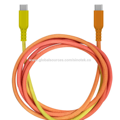 High quality Rainbow Nylon Braided Type C cable USB Data cable