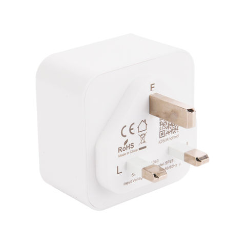 Smart Home WLAN-Stecker mit Messfunktion UK 16A Kompatibel mit Alexa TUYA Google Sprachsteuerung