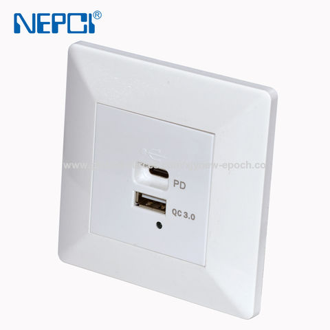 20w Dual Ports Usb Wall Power Socket 86x86mm Fast Charger Xjy 59 I A C Pd Qc3 0 Charge Quick China - Best Wall Socket Usb Charger