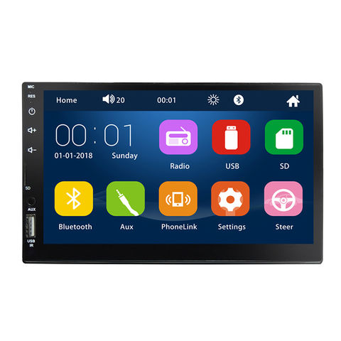 Autoradio Android Auto radio 1 Din 7 ''écran tactile lecteur multimédia de  voiture Navigation GPS Wifi Auto MP5 Bluetooth USB FM caméra de recul